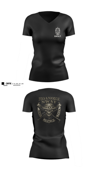 Roanoke SWAT 27210118 Women's Short Sleeve V-neck Shirt - 12