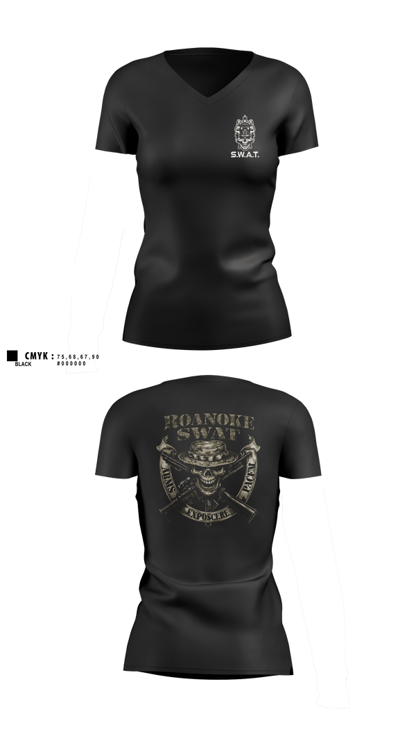 Roanoke SWAT 27210118 Women's Short Sleeve V-neck Shirt - 12