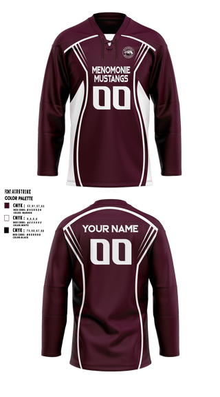 Menomonie mustangs  Hockey Jersey - 2