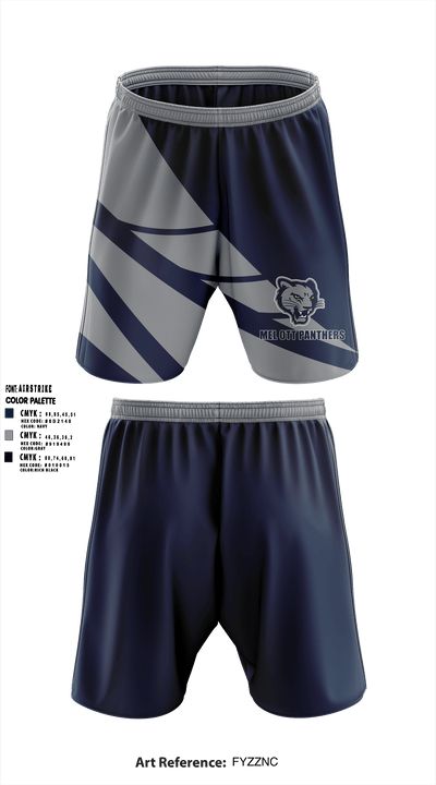 Mel Ott Panthers 8799044 Athletic Shorts With Pockets - 1