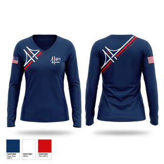 Womens Long Sleeve Vneck Shirt, Lawrence County 911, Police, Teamtime, Team time, sublimation, custom sports apparel, team uniforms, spirit wear, spiritwear, sports uniforms, custom shirts, team store, custom team store, fundraiser sports, apparel fundraiser