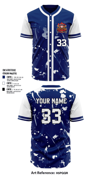 Crossfire 12u Full Button Baseball Jersey - 1