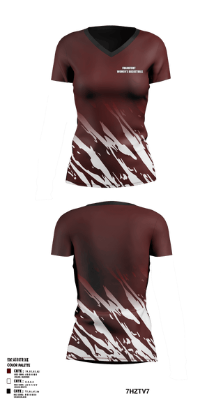Frankfort 23717919 Women's Short Sleeve V-neck Shirt -1