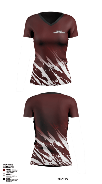Frankfort 23717919 Women's Short Sleeve V-neck Shirt -1