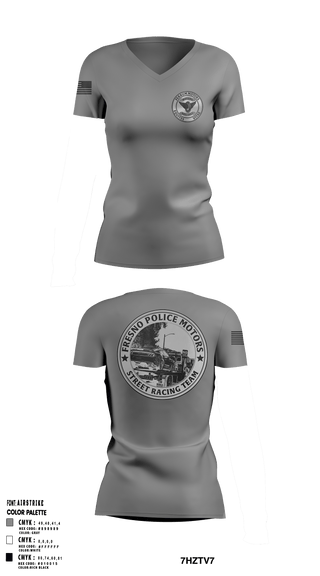 Fresno police department street race team  Women's Short Sleeve V-neck Shirt - 2