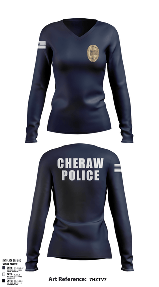 Cheraw 20520524 Women's Long Sleeve V-neck Shirt - 1
