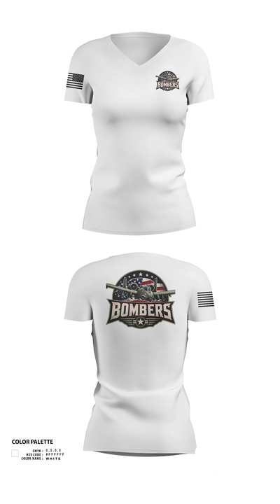 Bombers Women's Short Sleeve V-neck Shirt - 22