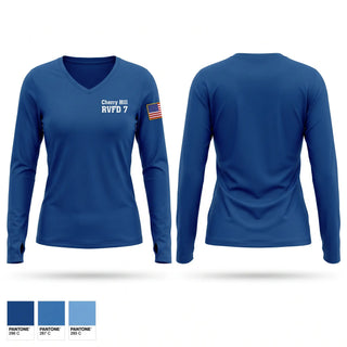 Womens Long Sleeve Vneck Shirt, Cherry Hill RVFD #7, Fire Department, Teamtime, Team time, sublimation, custom sports apparel, team uniforms, spirit wear, spiritwear, sports uniforms, custom shirts, team store, custom team store, fundraiser sports, apparel fundraiser