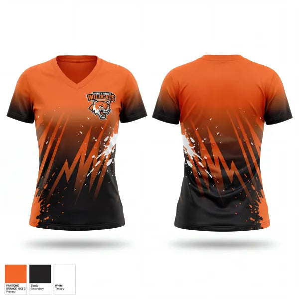 Womens Short Sleeve Vneck Shirt, North Union, Men's Basketball, Teamtime, Team time, sublimation, custom sports apparel, team uniforms, spirit wear, spiritwear, sports uniforms, custom shirts, team store, custom team store, fundraiser sports, apparel fundraiser