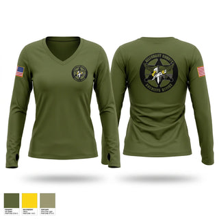 Womens Long Sleeve Vneck Shirt, Alleghany County Sheriff’s Office, Police, Teamtime, Team time, sublimation, custom sports apparel, team uniforms, spirit wear, spiritwear, sports uniforms, custom shirts, team store, custom team store, fundraiser sports, apparel fundraiser