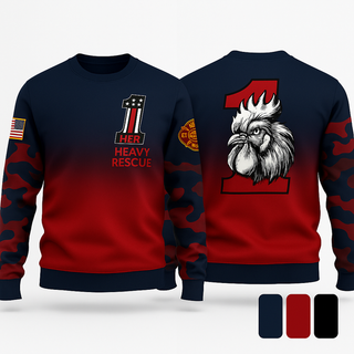 Crew Neck Sweatshirt, HFR Heavy Rescue, Fire Department, Teamtime, Team time, sublimation, custom sports apparel, team uniforms, spirit wear, spiritwear, sports uniforms, custom shirts, team store, custom team store, fundraiser sports, apparel fundraiser