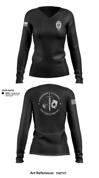 Womens Long Sleeve Vneck Shirt, ACE, Police, Teamtime, Team time, sublimation, custom sports apparel, team uniforms, spirit wear, spiritwear, sports uniforms, custom shirts, team store, custom team store, fundraiser sports, apparel fundraiser