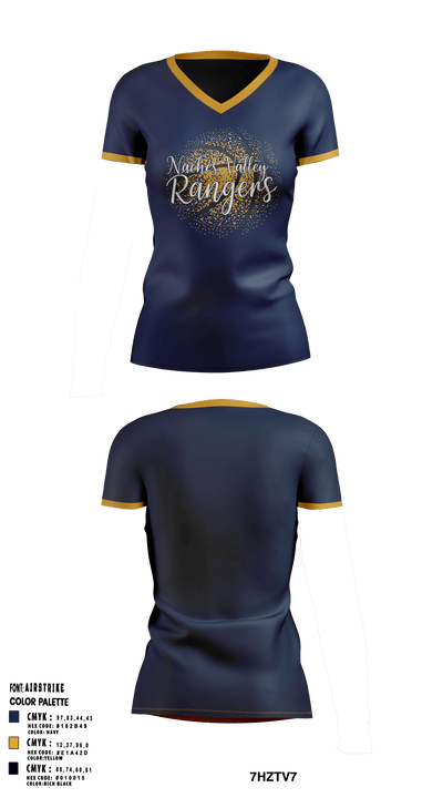 Naches Valley Ranger Basketball Women's Short Sleeve V-neck Shirt -4