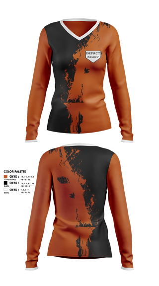 Womens Long Sleeve Vneck Shirt, Impact Softball, Softball, Teamtime, Team time, sublimation, custom sports apparel, team uniforms, spirit wear, spiritwear, sports uniforms, custom shirts, team store, custom team store, fundraiser sports, apparel fundraiser