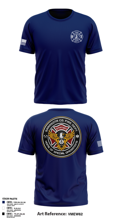 Sarasota County Fire Department 14494390 Old School Cotton Feel Shirt - 12