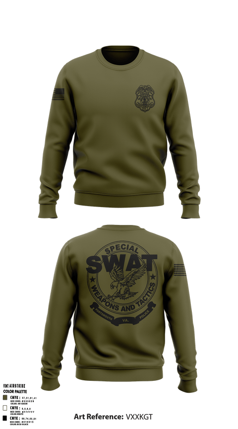 Portsmouth Virginia SWAT  Crew Neck Sweatshirt - 1