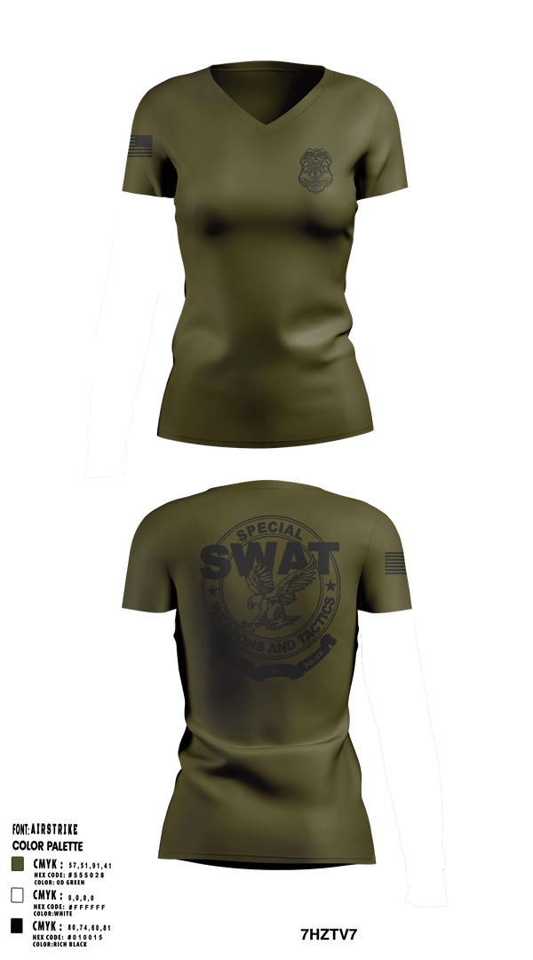 Portsmouth Virginia SWAT  Women's Short Sleeve V-neck Shirt - 1