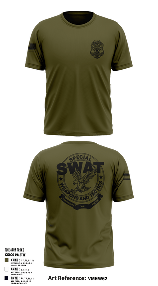 Portsmouth Virginia SWAT  Short Sleeve Performance Shirt - 1