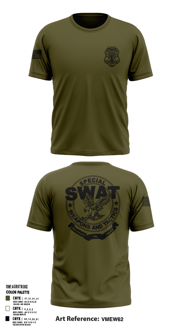 Portsmouth Virginia SWAT  Short Sleeve Performance Shirt - 1