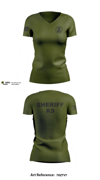 Womens Short Sleeve Vneck Shirt, Franklin County Sheriff Office K9, Police, Teamtime, Team time, sublimation, custom sports apparel, team uniforms, spirit wear, spiritwear, sports uniforms, custom shirts, team store, custom team store, fundraiser sports, apparel fundraiser