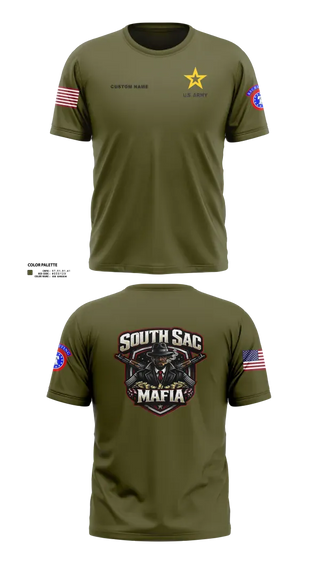 Old School Cotton Feel Shirt, SAC SOUTH, Army, Teamtime, Team time, sublimation, custom sports apparel, team uniforms, spirit wear, spiritwear, sports uniforms, custom shirts, team store, custom team store, fundraiser sports, apparel fundraiser