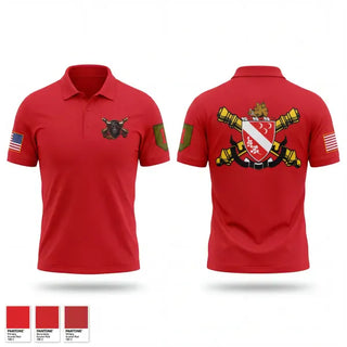 Short Sleeve Performance Polo, Bravo battery 1-7FA, Army, Teamtime, Team time, sublimation, custom sports apparel, team uniforms, spirit wear, spiritwear, sports uniforms, custom shirts, team store, custom team store, fundraiser sports, apparel fundraiser