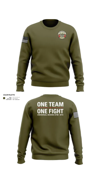 Crew Neck Sweatshirt, Universal Boxing Gym, National Guard, Teamtime, Team time, sublimation, custom sports apparel, team uniforms, spirit wear, spiritwear, sports uniforms, custom shirts, team store, custom team store, fundraiser sports, apparel fundraiser