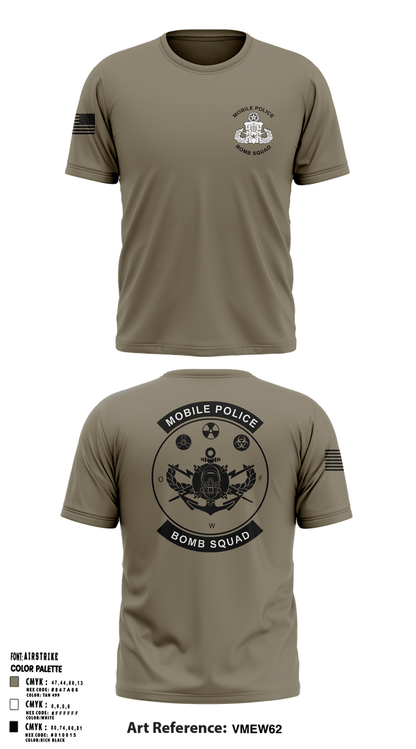 Mobile Police Bomb Squad 47120008 Short Sleeve Performance Shirt - 1