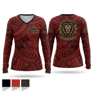 Womens Long Sleeve Vneck Shirt, 1/487 KING OF BATTLE, Army, Teamtime, Team time, sublimation, custom sports apparel, team uniforms, spirit wear, spiritwear, sports uniforms, custom shirts, team store, custom team store, fundraiser sports, apparel fundraiser
