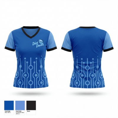Dirt Devils 2209438 Women's Short Sleeve V-neck Shirt - 1