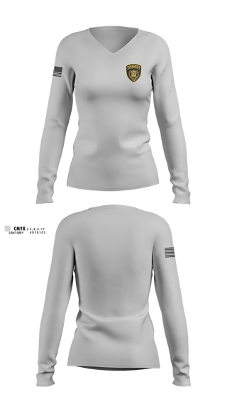 Womens Long Sleeve Vneck Shirt, Ward County Sheriff's Office, Police, Teamtime, Team time, sublimation, custom sports apparel, team uniforms, spirit wear, spiritwear, sports uniforms, custom shirts, team store, custom team store, fundraiser sports, apparel fundraiser