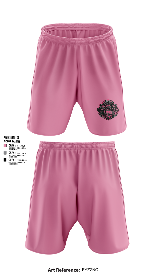 Athletic Shorts With Pockets, SSA Lady Diamonds, Women's Basketball, Teamtime, Team time, sublimation, custom sports apparel, team uniforms, spirit wear, spiritwear, sports uniforms, custom shirts, team store, custom team store, fundraiser sports, apparel fundraiser