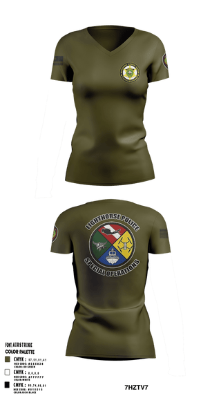 Womens Short Sleeve Vneck Shirt, Muscogee Nation Special Operations, , Teamtime, Team time, sublimation, custom sports apparel, team uniforms, spirit wear, spiritwear, sports uniforms, custom shirts, team store, custom team store, fundraiser sports, apparel fundraiser