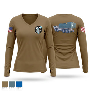 Womens Long Sleeve Vneck Shirt, Water dawgs 4-1, Army, Teamtime, Team time, sublimation, custom sports apparel, team uniforms, spirit wear, spiritwear, sports uniforms, custom shirts, team store, custom team store, fundraiser sports, apparel fundraiser