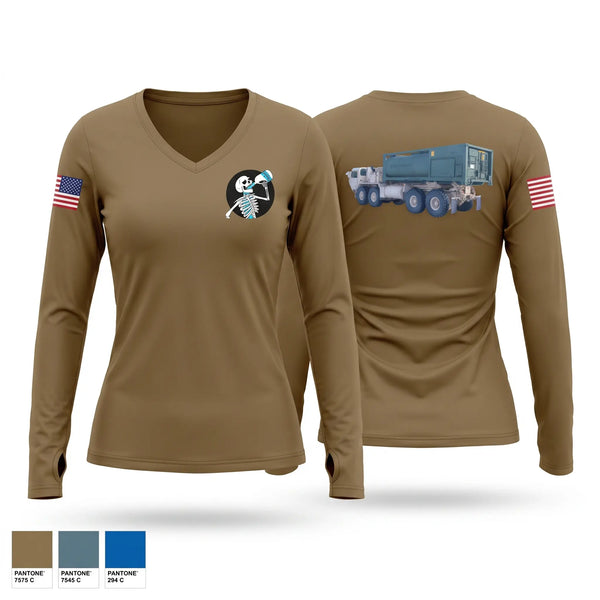 Womens Long Sleeve Vneck Shirt, Water dawgs 4-1, Army, Teamtime, Team time, sublimation, custom sports apparel, team uniforms, spirit wear, spiritwear, sports uniforms, custom shirts, team store, custom team store, fundraiser sports, apparel fundraiser