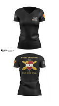 2nd Battalion 82nd Field Artillery “Steel Dragon” 56228393 Women's Short Sleeve V-neck Shirt - 45