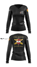 2nd Battalion 82nd Field Artillery “Steel Dragon” 56228393 Women's Long Sleeve V-neck Shirt - 45