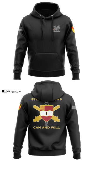 2nd Battalion 82nd Field Artillery “Steel Dragon” 56228393 Hoodie - 45