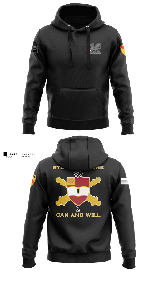 2nd Battalion 82nd Field Artillery “Steel Dragon” 56228393 Hoodie - 45