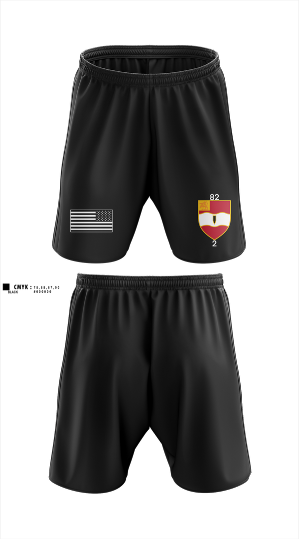 2nd Battalion 82nd Field Artillery “Steel Dragon” 56228393 Athletic Shorts With Pockets - 2