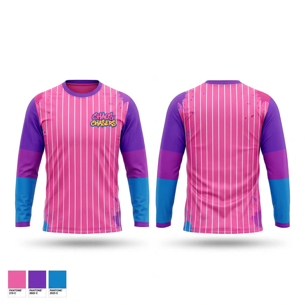 Long Sleeve Performance Shirt, Chaos Chasers, Softball, Teamtime, Team time, sublimation, custom sports apparel, team uniforms, spirit wear, spiritwear, sports uniforms, custom shirts, team store, custom team store, fundraiser sports, apparel fundraiser