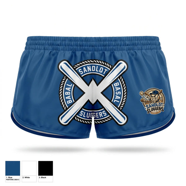 Womens Shorts, SANDLOT SLUGGERS, Baseball, Teamtime, Team time, sublimation, custom sports apparel, team uniforms, spirit wear, spiritwear, sports uniforms, custom shirts, team store, custom team store, fundraiser sports, apparel fundraiser