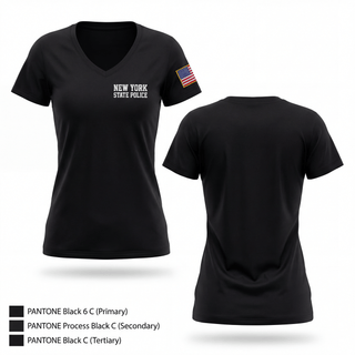 NEW YORK STATE POLICE 42447951 Women's Short Sleeve V-neck Shirt - 1