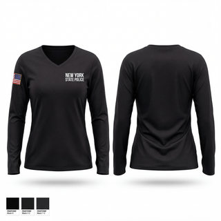 NEW YORK STATE POLICE 42447951 Women's Long Sleeve V-neck Shirt - 1