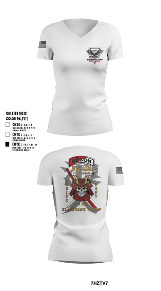 4-9 CAV, RONIN PLATOON 13597084 Women's Short Sleeve V-neck Shirt - 1