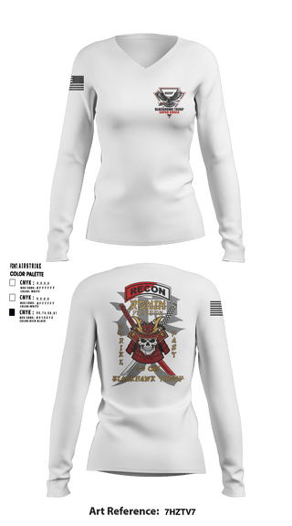 4-9 CAV, RONIN PLATOON 13597084 Women's Long Sleeve V-neck Shirt - 1