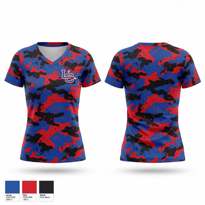 Lewis County Cubs 5528216 Women's Short Sleeve V-neck Shirt - 1