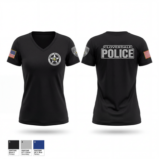 Cloverdale police department 51984655 Women's Short Sleeve V-neck Shirt - 1