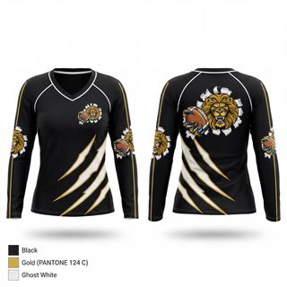DMV LIONS 31125669 Women's Long Sleeve V-neck Shirt - 1