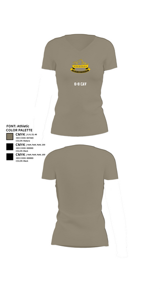 Womens Short Sleeve Vneck Shirt, 6-8 CAV, , Teamtime, Team time, sublimation, custom sports apparel, team uniforms, spirit wear, spiritwear, sports uniforms, custom shirts, team store, custom team store, fundraiser sports, apparel fundraiser
